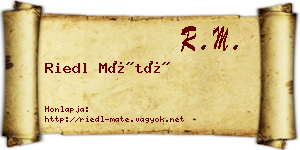 Riedl Máté névjegykártya