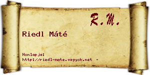 Riedl Máté névjegykártya